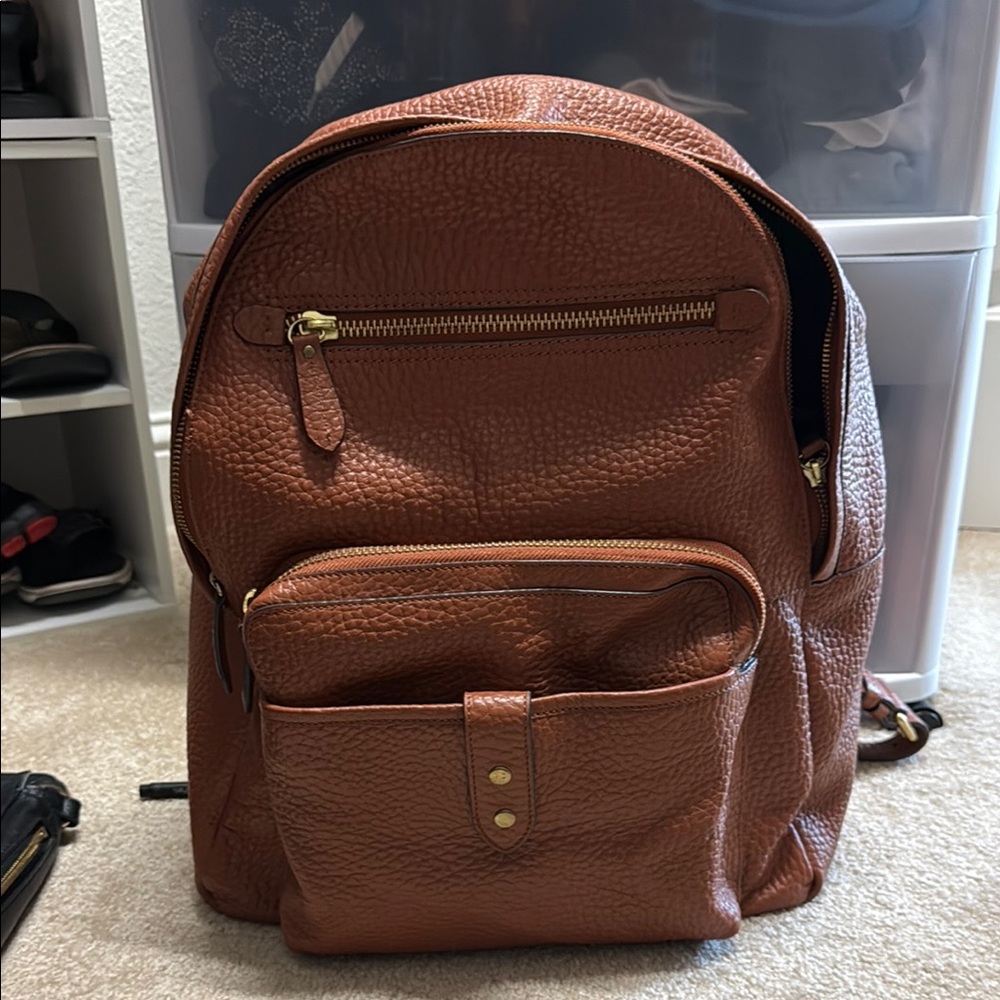 NWOT unisex Cole Haan Brown Leather Backpack